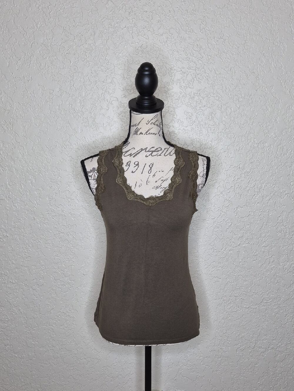 INC International Concepts Tank Top Olive Green Size M